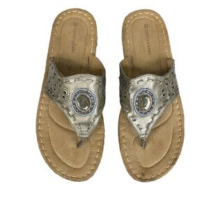 Naturalizer Women’s Flip-Flop Slip On Thong Sandals In Pewter Size 8M